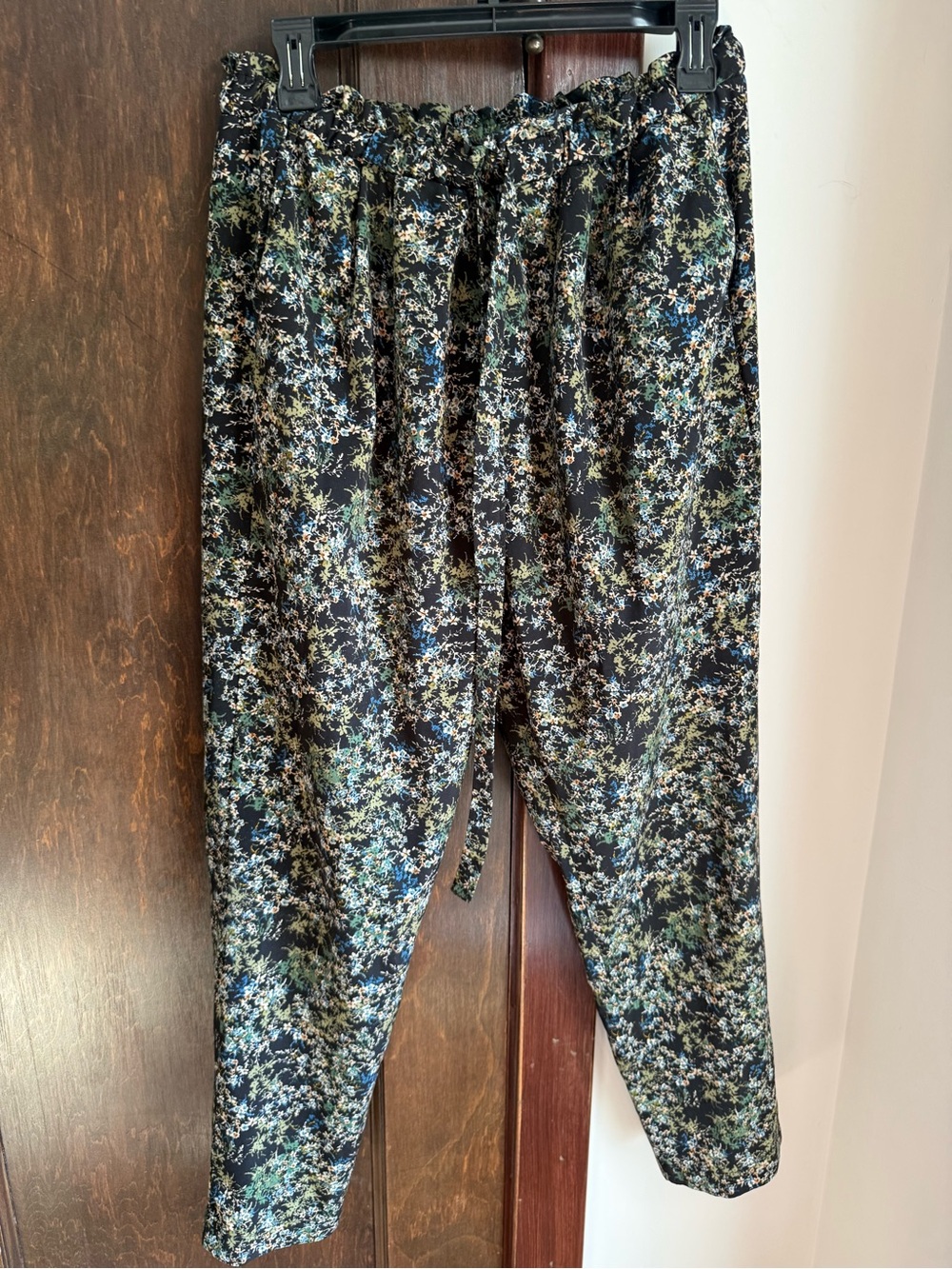 Women's Black Floral Pants